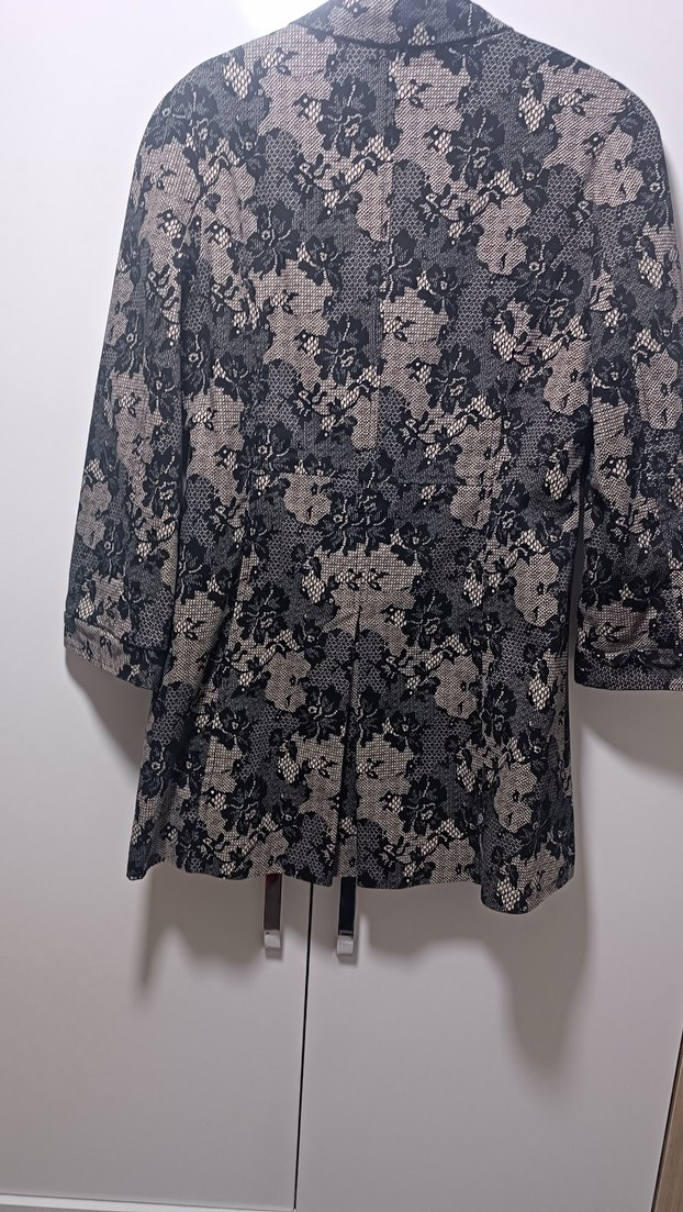 Düğmeli Gri Midi Kadın ceket - Görsel 5