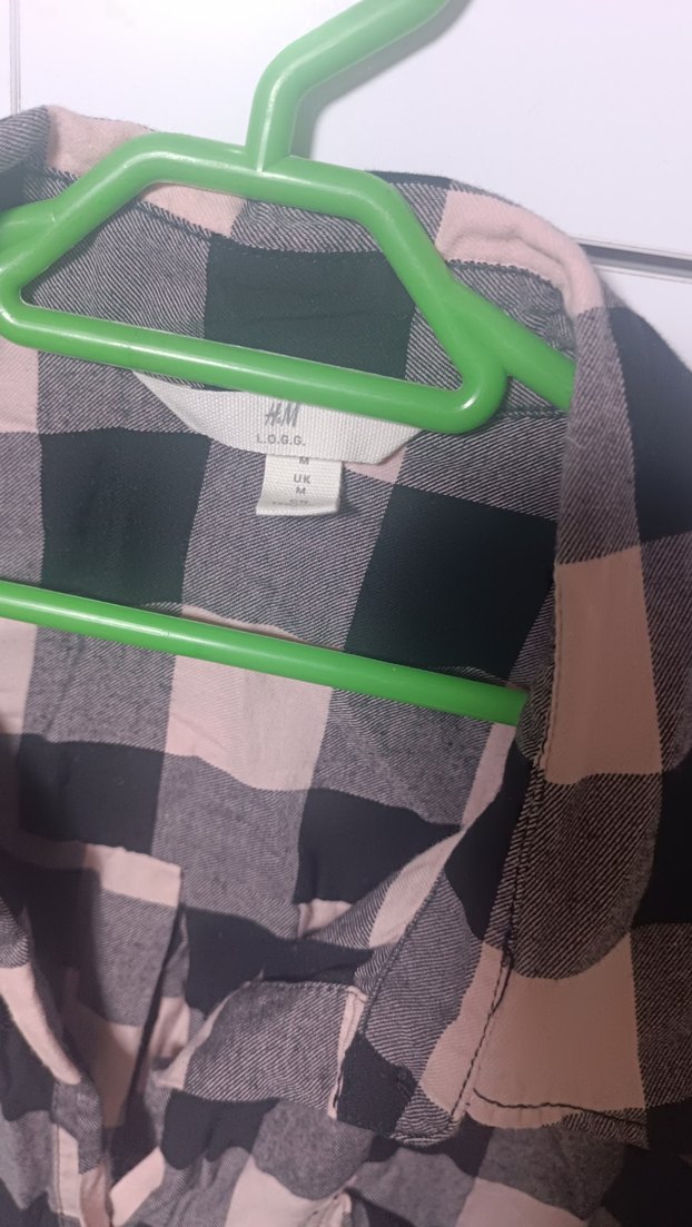 Pembe Siyah Kareli Kadın Gömlek - Görsel 3