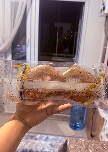 Parlak Altın Simli Jel Göz Maskesi - Görsel 3