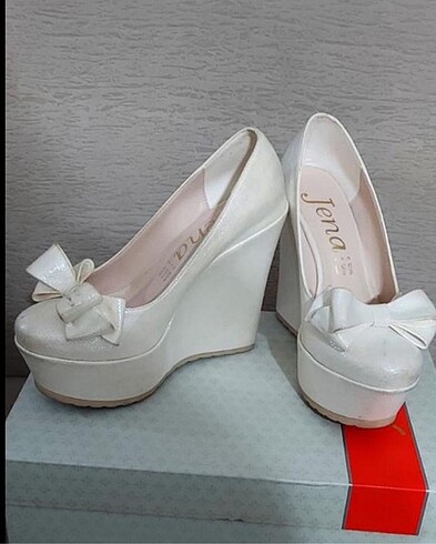 36 Beden beyaz Renk Platform nikah nişan abiye ayakkabı