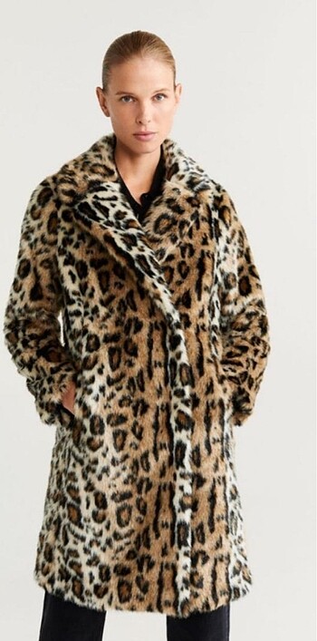 MANGO LEOPAR KÜRK PELUŞ KABAN
