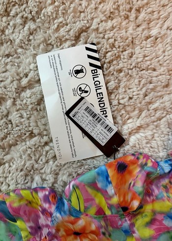 Kadın Renkli Straplez Elbise - Görsel 2