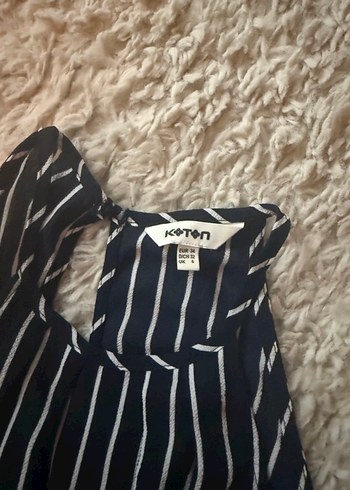 Kemerli Siyah Çizgili Uzun Tulum - Görsel 2