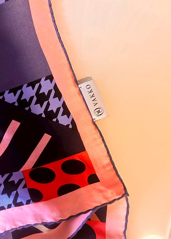 Kadın Çok Renkli Modern Desenli Fular - Görsel 2