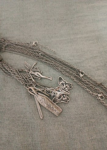 Zincir Detaylı Gotik kolyeler toplu kolye grunge fairycore y2k - Görsel 7