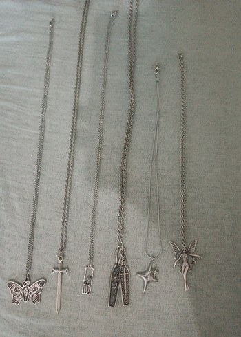 Zincir Detaylı Gotik kolyeler toplu kolye grunge fairycore y2k - Görsel 6