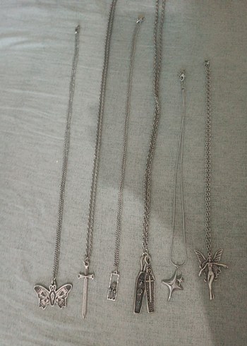 Zincir Detaylı Gotik kolyeler toplu kolye grunge fairycore y2k - Görsel 5