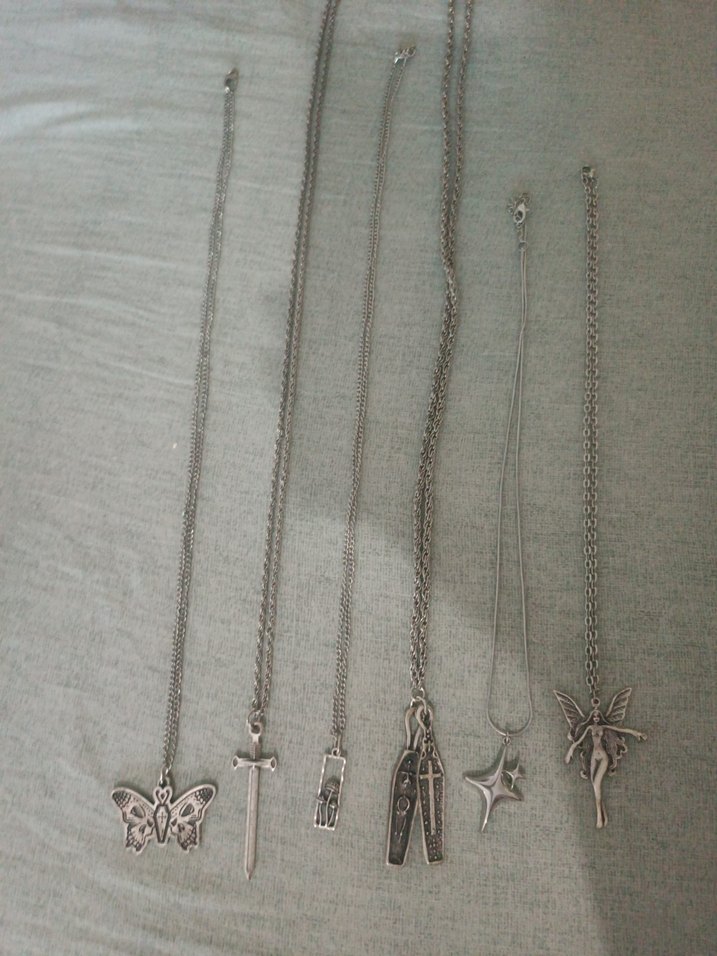 Zincir Detaylı Gotik kolyeler toplu kolye grunge fairycore y2k - Görsel 5