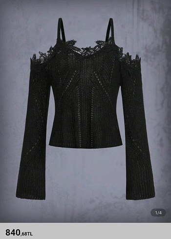 Killstar siyah delikli kazak goth y2k grunge killstar