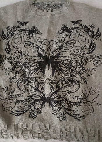 Siyah Gotik Triko Kadın Kazak üçlü vintage killstar grunge - Görsel 5