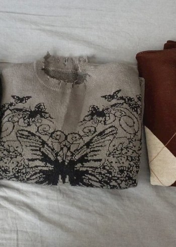 Siyah Gotik Triko Kadın Kazak üçlü vintage killstar grunge - Görsel 3