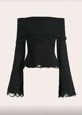 Siyah Gotik Triko Kadın Kazak üçlü vintage killstar grunge - Görsel 7