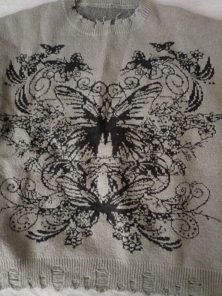 Siyah Gotik Triko Kadın Kazak üçlü vintage killstar grunge - Görsel 5