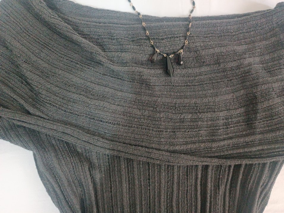 gri Madonna yaka file kazak bluz killstar gotik grunge goth - Görsel 4