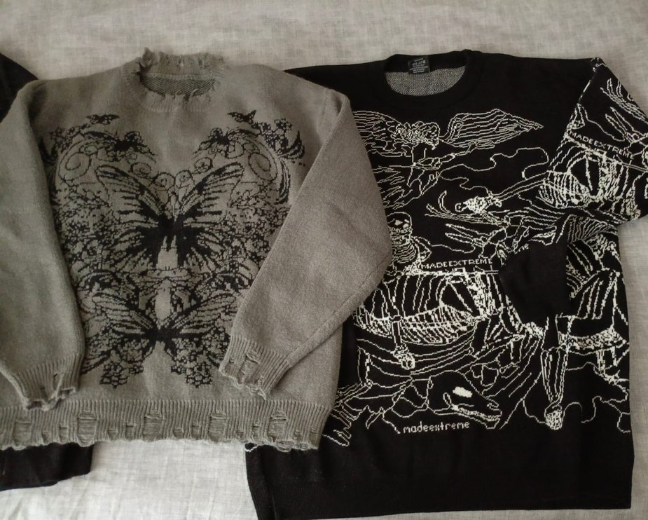 toplu kazak goth grunge killstar triko kazak gotik fairycore y2k - Görsel 5