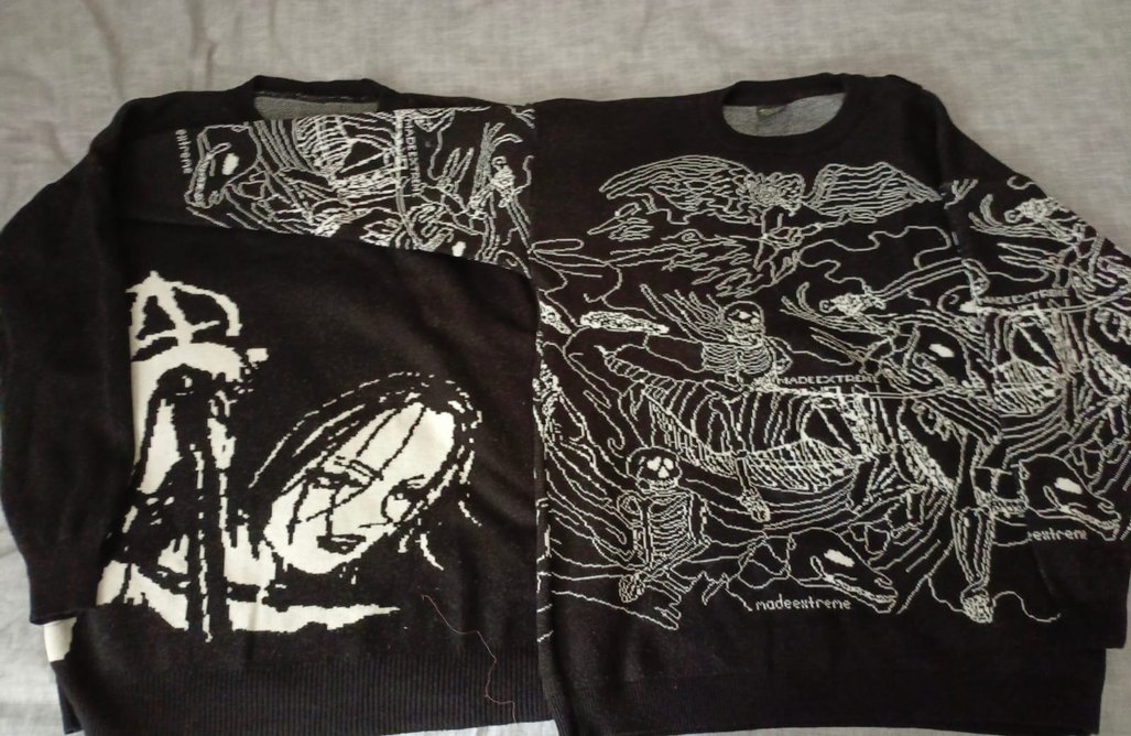 toplu kazak goth grunge killstar triko kazak gotik fairycore y2k - Görsel 4