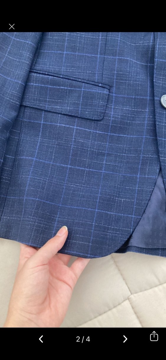 Erkek Lacivert Düğmeli Notch Yaka Ceket - Görsel 2