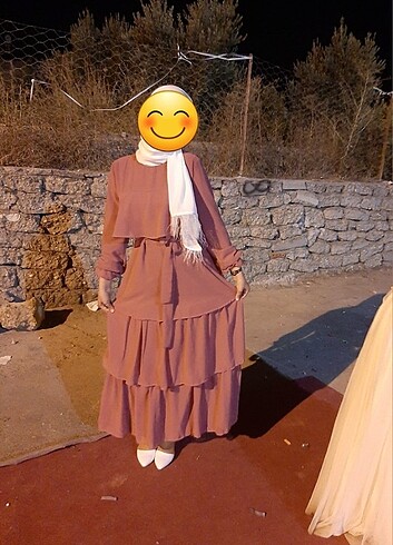 Kat kat şifon elbise  - Görsel 2