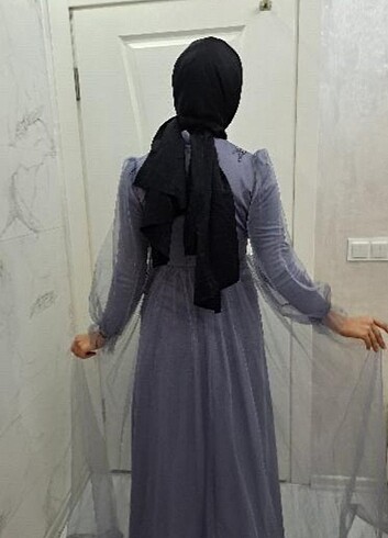 Gri kelebek abiye  - Görsel 3