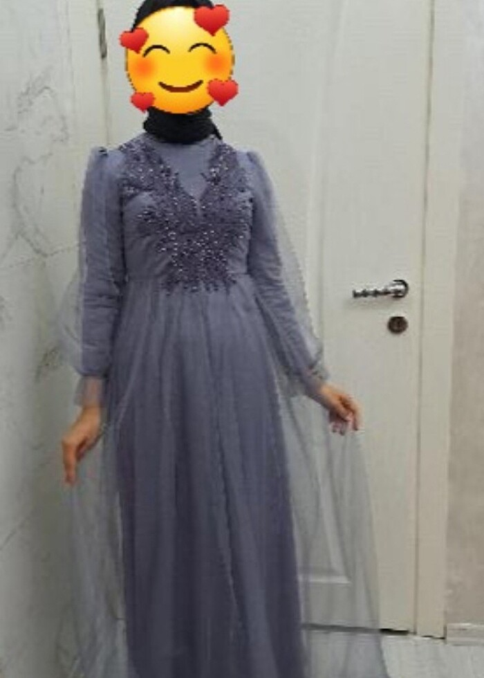 Gri kelebek abiye  - Görsel 5