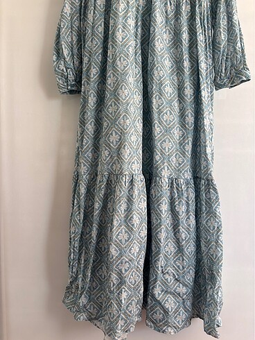 Gömlek yaka çiçekli uzun kollu elbise - Görsel 3