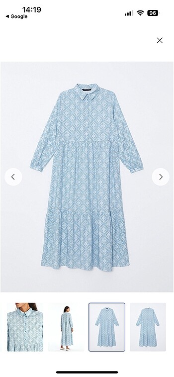 Gömlek yaka çiçekli uzun kollu elbise - Görsel 9