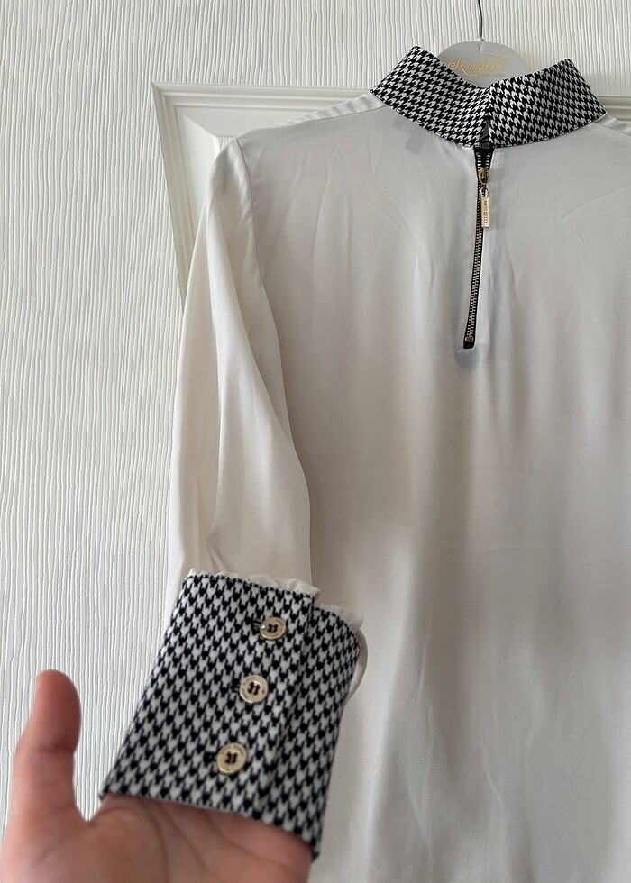 Kaz ayağı detaylı gömlek - Görsel 4