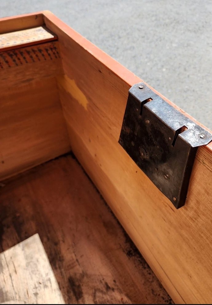 Osmanlı Dönemi Antika Sandık  Orijinal İşlemeli Anahtarlı - Görsel 5