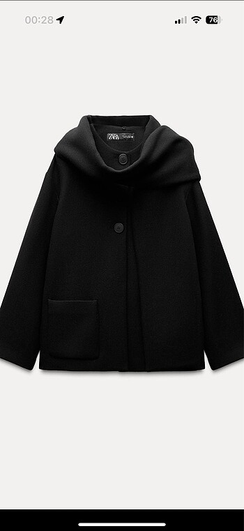 xs Beden Zara atkılı yün kaban