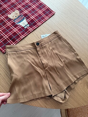 xs Beden camel Renk Zara saten takım