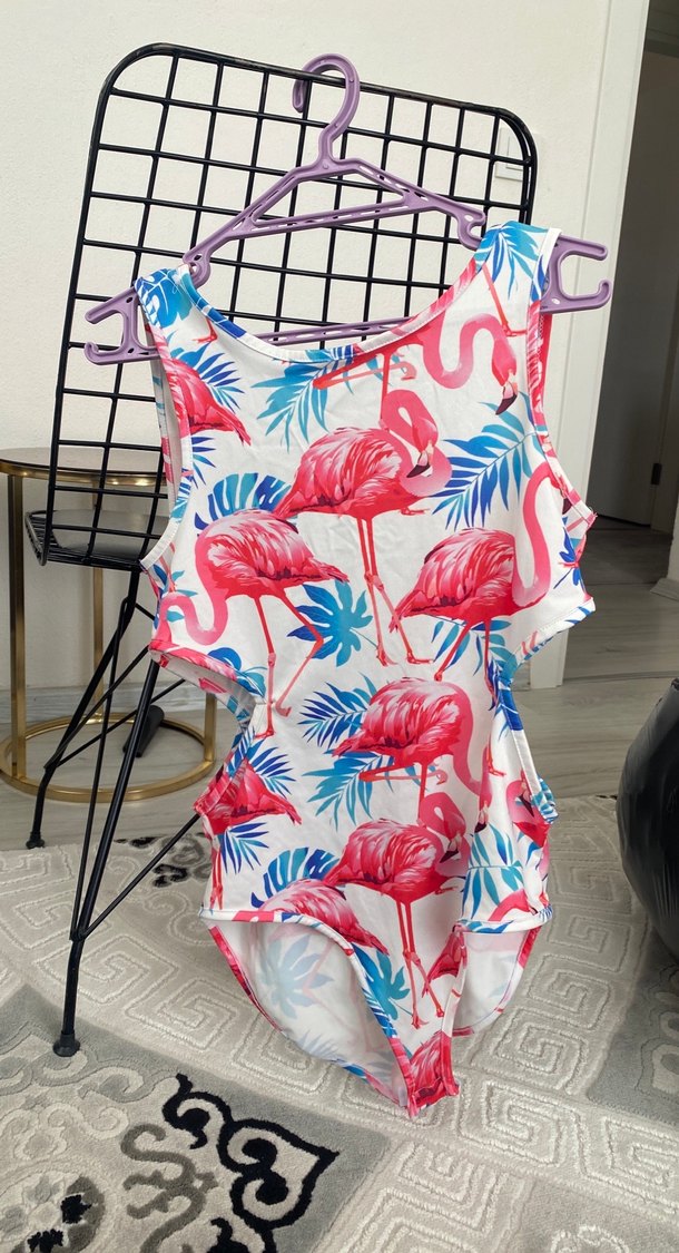 Kadın Flamingo Desenli Mayo - Görsel 2