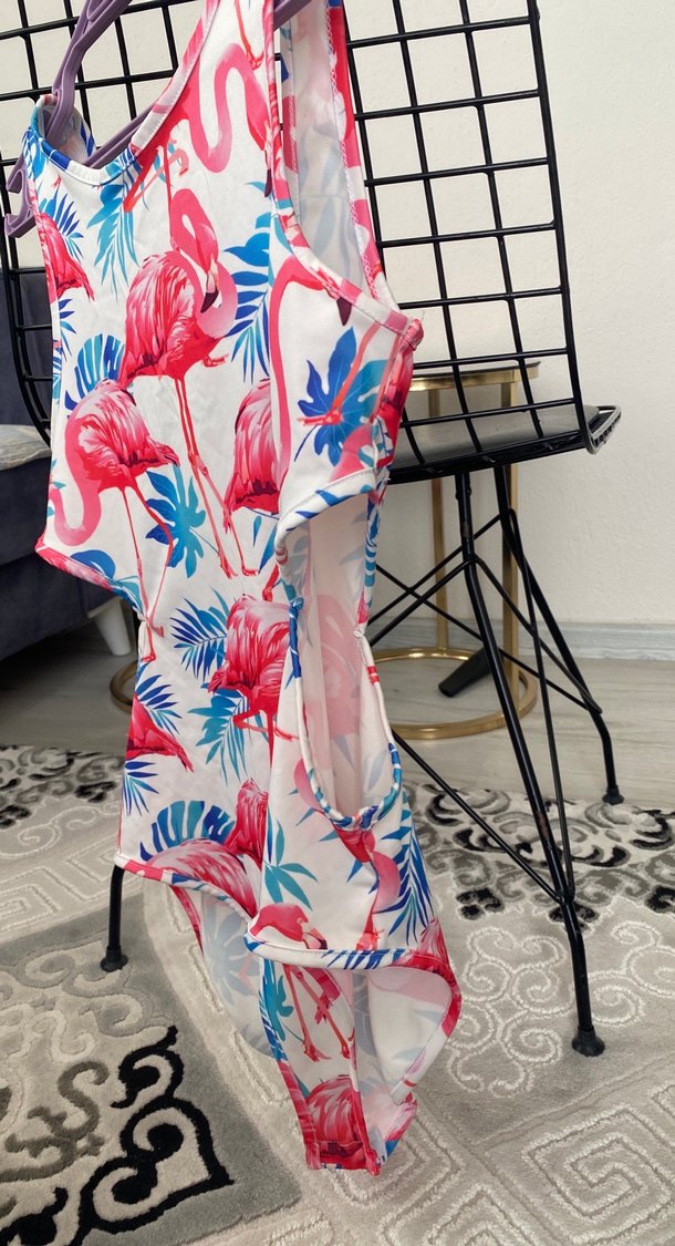 Kadın Flamingo Desenli Mayo - Görsel 3