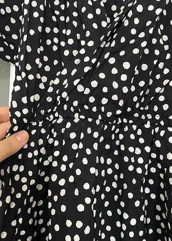 LCW Vision Siyah Puantiyeli Mini Elbise - Görsel 8