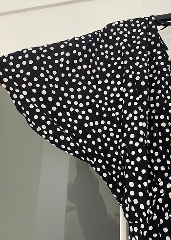 LCW Vision Siyah Puantiyeli Mini Elbise - Görsel 5