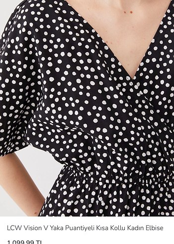 LCW Vision Siyah Puantiyeli Mini Elbise - Görsel 3