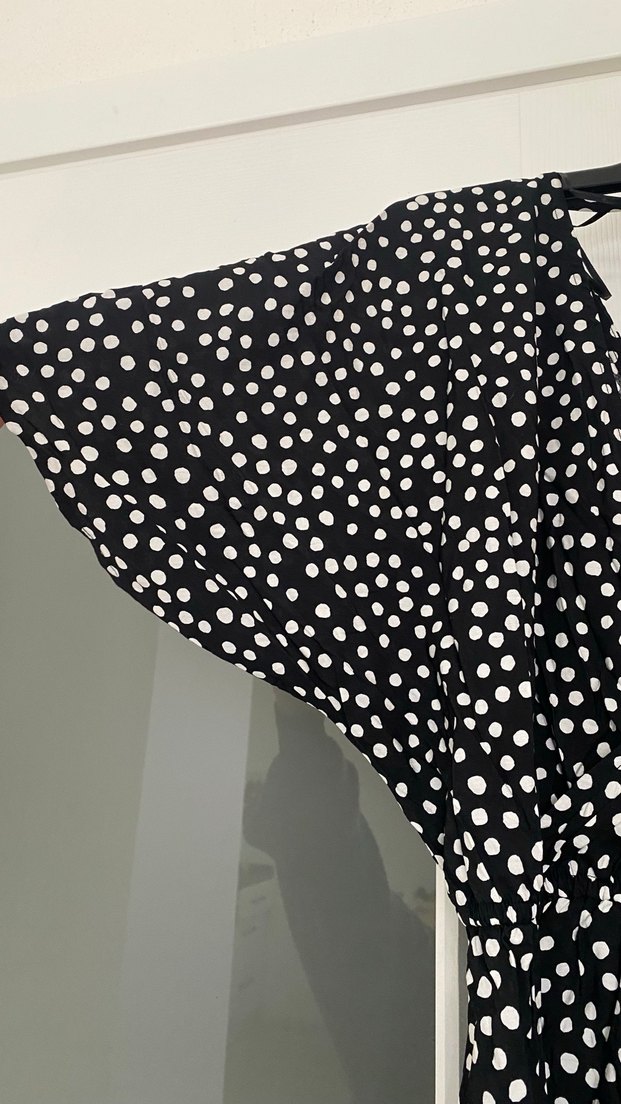 LCW Vision Siyah Puantiyeli Mini Elbise - Görsel 5