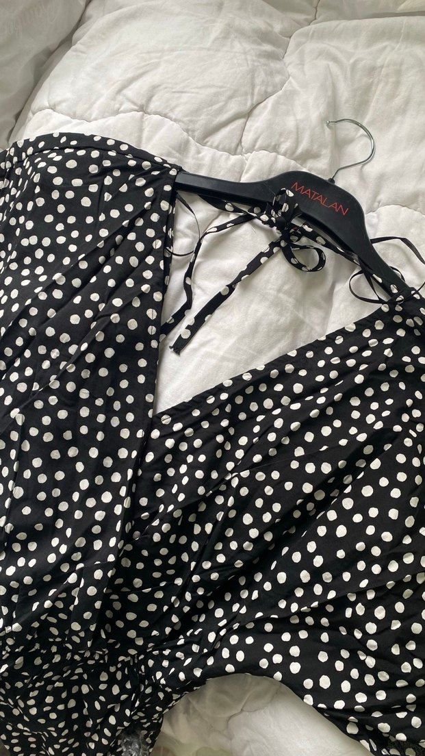 LCW Vision Siyah Puantiyeli Mini Elbise - Görsel 4