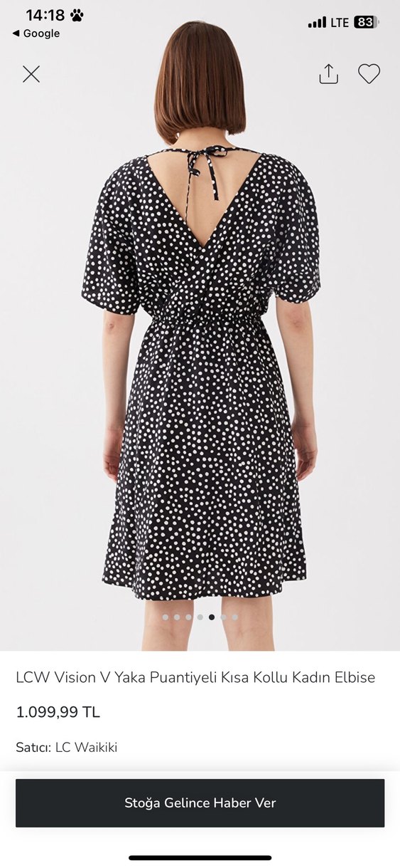 LCW Vision Siyah Puantiyeli Mini Elbise - Görsel 2