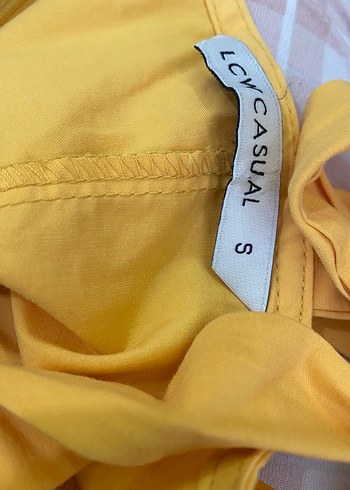 LCW Vision Sarı Midi Kare Yaka Elbise - Görsel 9