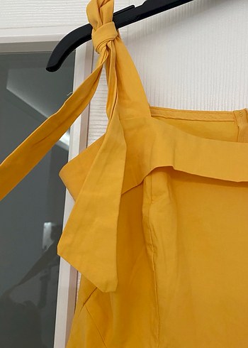 LCW Vision Sarı Midi Kare Yaka Elbise - Görsel 6