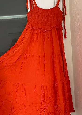 Kırmızı Bohem Uzun Elbise Renkli - Görsel 2