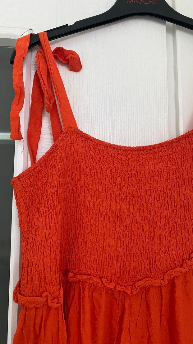 Kırmızı Bohem Uzun Elbise Renkli - Görsel 3