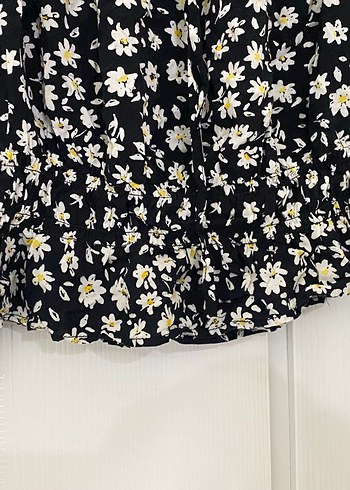 Siyah Çiçek Desenli Uzun Kollu Bluz - Görsel 7