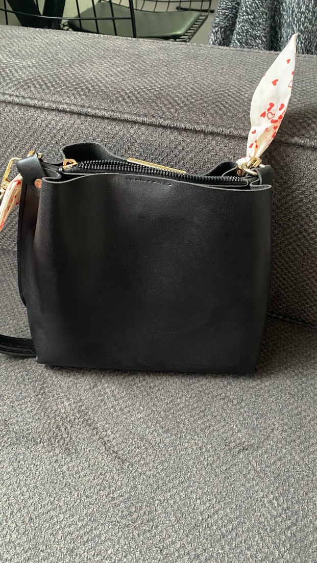 Zincir Detaylı Siyah Deri Kadın Çanta - Görsel 4