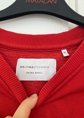 Kırmızı Baskılı Kadın Sweatshirt - Görsel 5