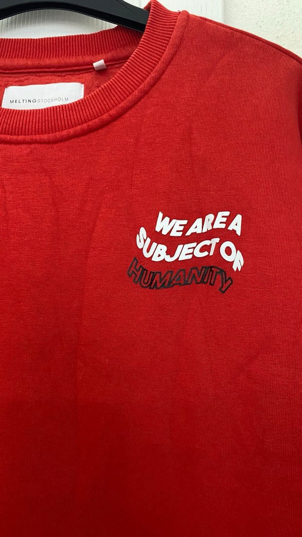 Kırmızı Baskılı Kadın Sweatshirt - Görsel 3