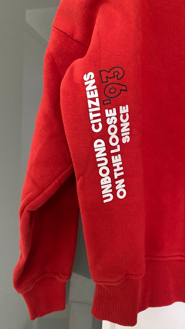 Kırmızı Baskılı Kadın Sweatshirt - Görsel 4