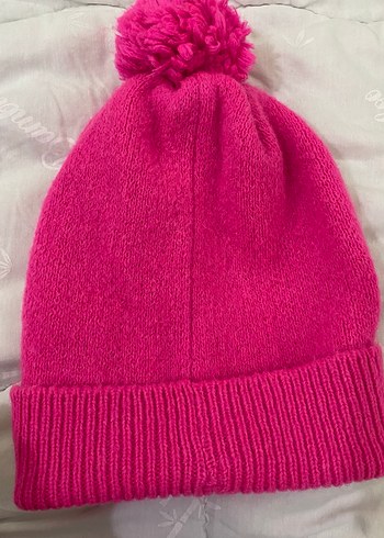 Pembe Örgü Kadın Bere Ponponlu - Görsel 3