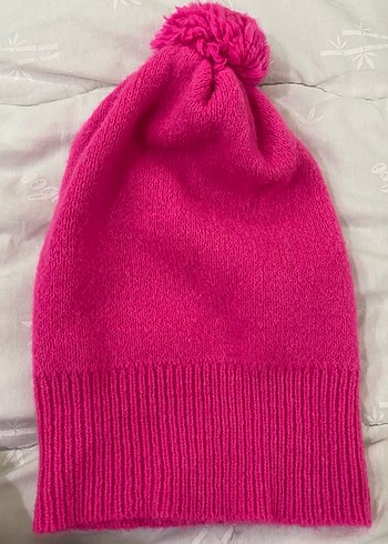 Pembe Örgü Kadın Bere Ponponlu - Görsel 2