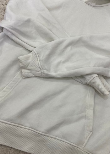 Beyaz Fermuarlı Kadın Sweatshirt - Görsel 3